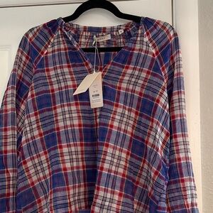 NWT Doen Janis Top xs plaid